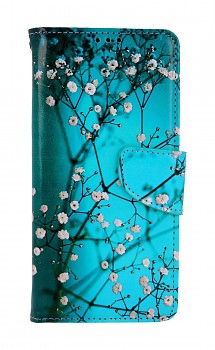 Knížkové pouzdro na Samsung A25 5G Modré s květy
