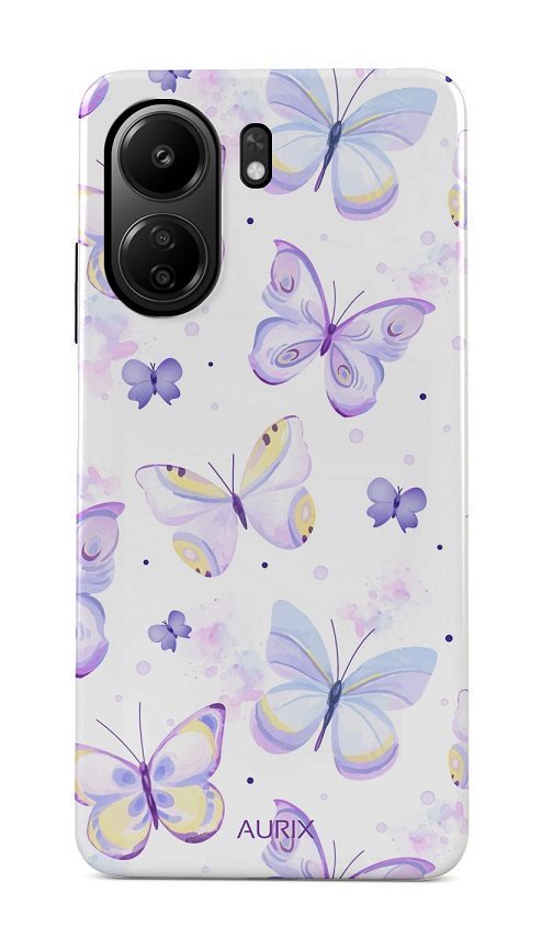 Levně Kryt AURIX Xiaomi Redmi 13C pevný Butterflies 127146 (pouzdro neboli obal na mobil Xiaomi Redmi 13C)