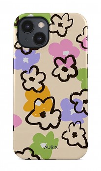 Luxusní kryt AURIX MagSafe na iPhone 13 Flower Drawing