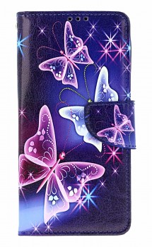 Knížkové pouzdro na Xiaomi Redmi Note 14 Modré s motýlky