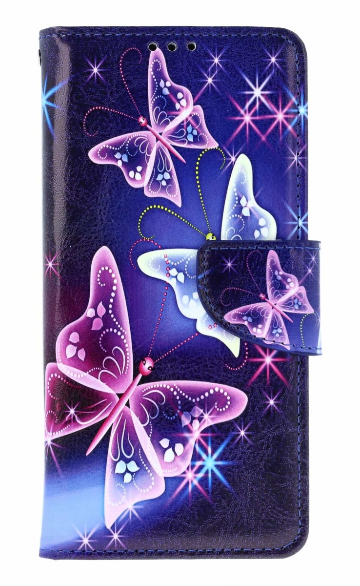 Levně Pouzdro TopQ Xiaomi Redmi Note 14 Pro+ 5G knížkové Modré s motýlky 137332 (obal neboli kryt na mobil Xiaomi Redmi Note 14 Pro+ 5G)