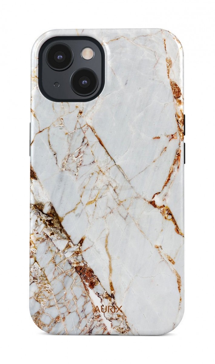 Luxusní kryt AURIX MagSafe na iPhone 14 Antique Marble