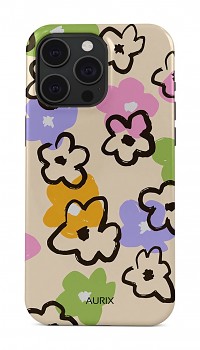 Luxusní kryt AURIX MagSafe na iPhone 14 Pro Flower Drawing