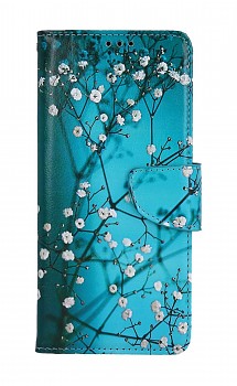 Knížkové pouzdro na Xiaomi Redmi 12 Modré s květy