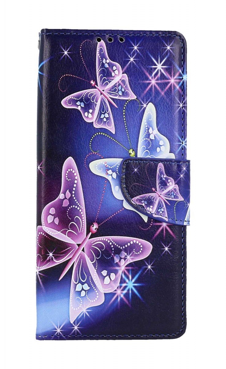 Levně Pouzdro TopQ Realme C55 knížkové Modré s motýlky 107385 (obal neboli kryt na mobil Realme C55)