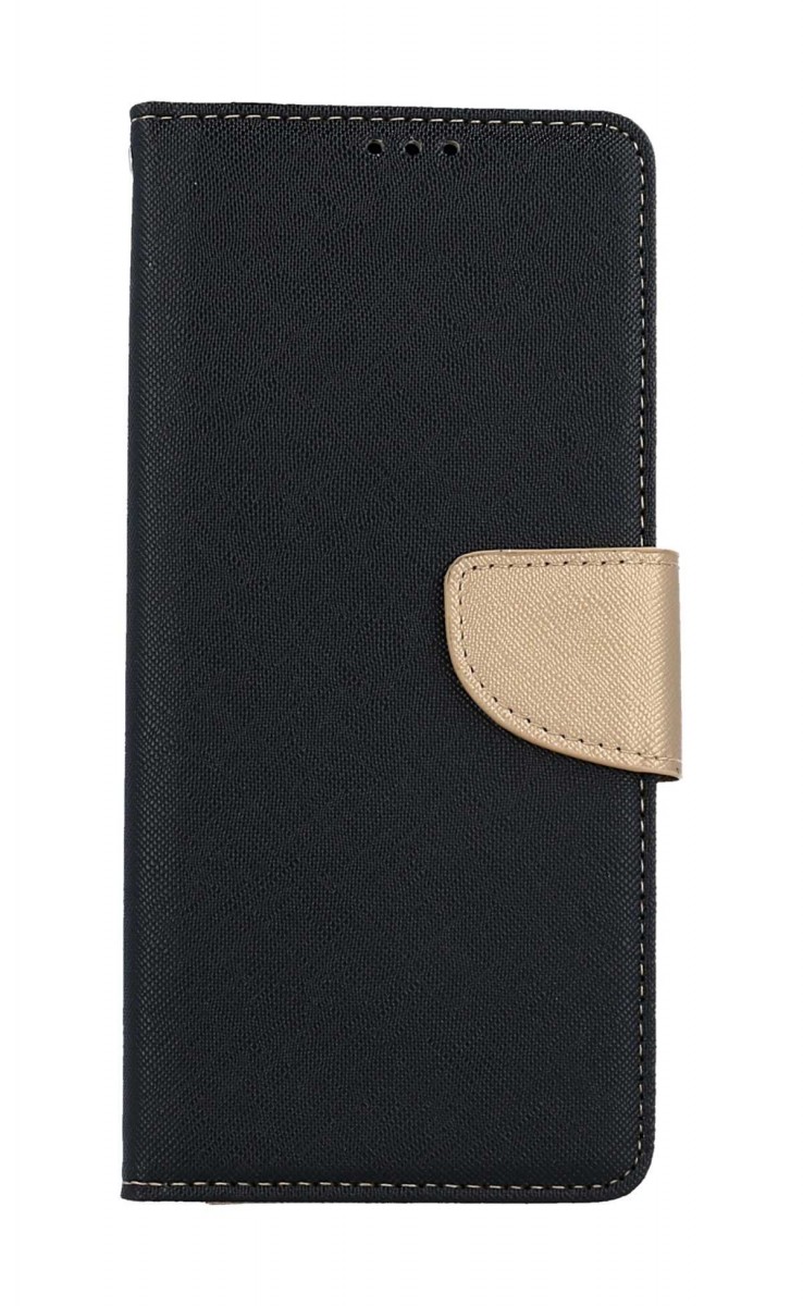 Levně Pouzdro TopQ Xiaomi Redmi 12 knížkové černo-zlaté 107405 (kryt neboli obal Xiaomi Redmi 12)