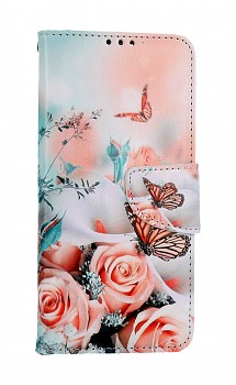 Knížkové pouzdro na Xiaomi Redmi Note 12S Růže s motýlem