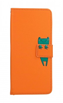 Knížkové pouzdro na Xiaomi Redmi A2 oranžové s žabkou