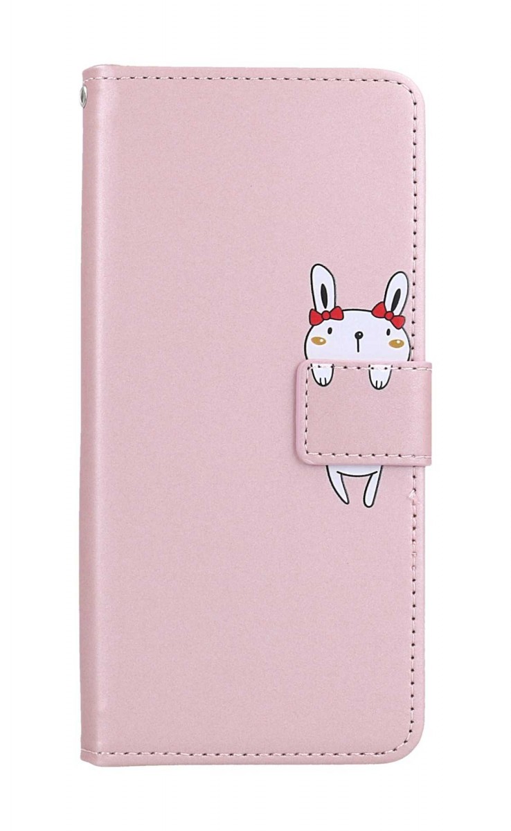 Knížkové pouzdro na Xiaomi Redmi A2 růžové s králíčkem