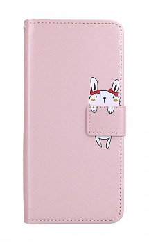 Knížkové pouzdro na Xiaomi Redmi A2 růžové s králíčkem