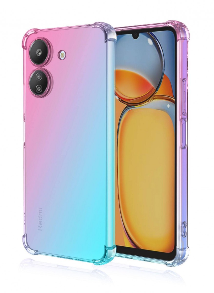 Zadní kryt na Xiaomi Redmi 13C Shock duhový mentolovo-růžový