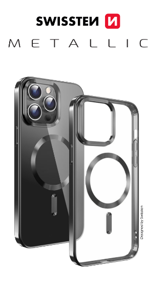 Levně Zadní kryt Swissten Clear Jelly MagStick Metallic pro iPhone 16 Pro Max černý