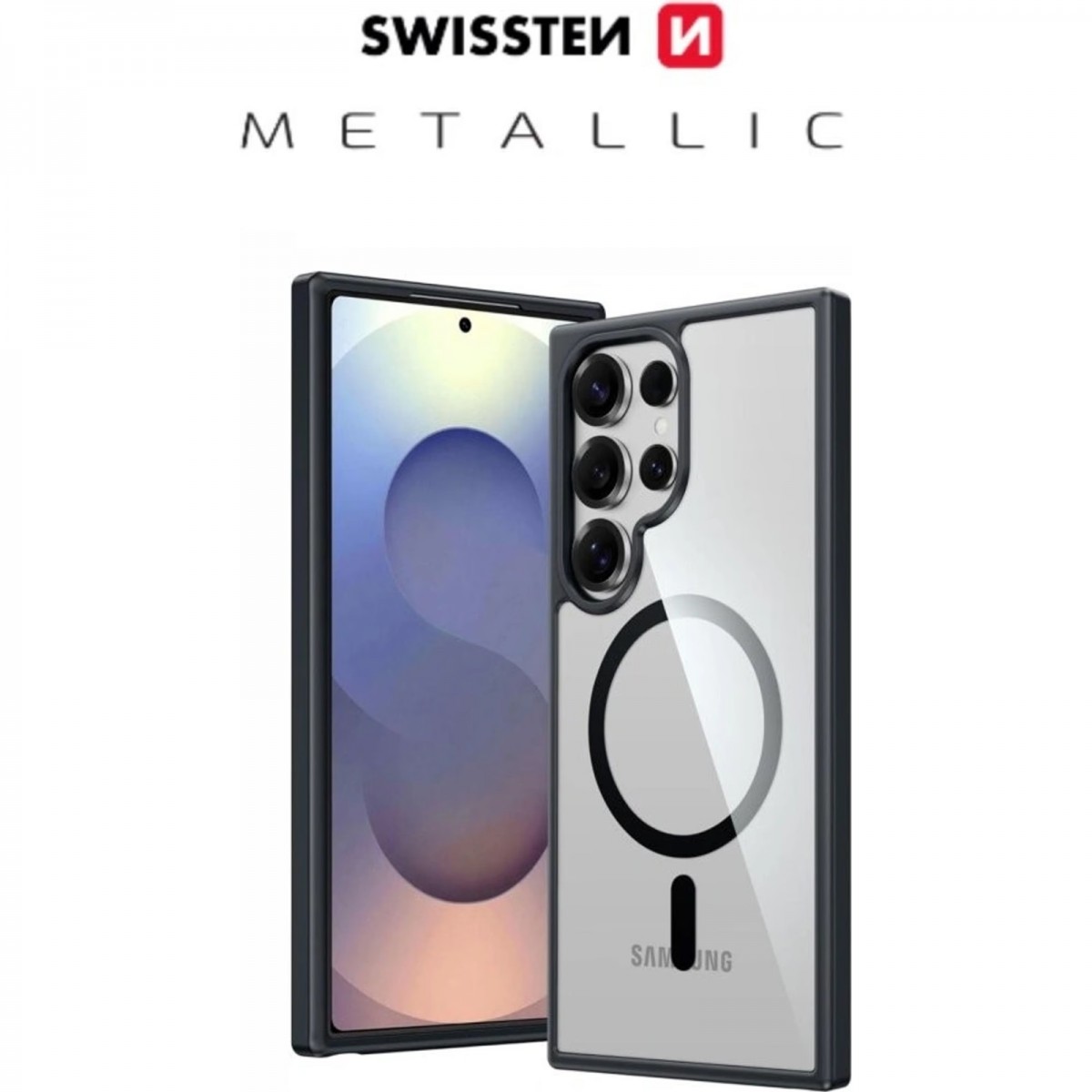 Zadní kryt Swissten Clear Jelly Magstick Metallic pro Samsung Galaxy S26 Ultra černý