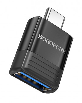 Adaptér Borofone BV18 USB-C - USB-A černý