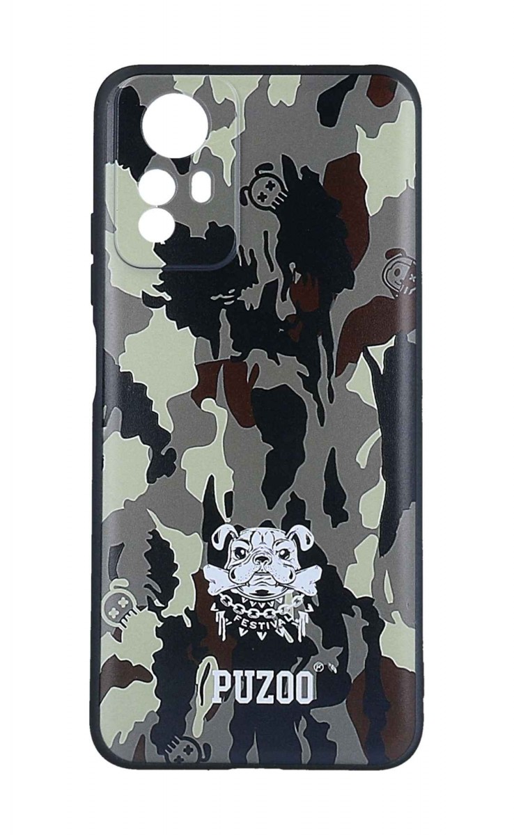 Levně Kryt TopQ Xiaomi Redmi Note 12S Maskáčové s buldokem 107638 (pouzdro neboli obal na mobil Xiaomi Redmi Note 12S)
