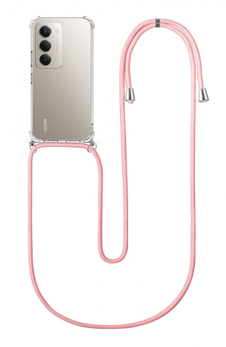 Levně Kryt TopQ Xiaomi Redmi 15 s růžovou šňůrkou průhledný 167708 (pouzdro neboli obal na mobil Xiaomi Redmi 15)