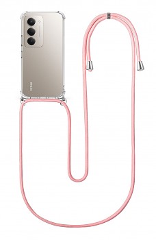 Zadní kryt na Xiaomi Redmi 15 s růžovou šňůrkou průhledný