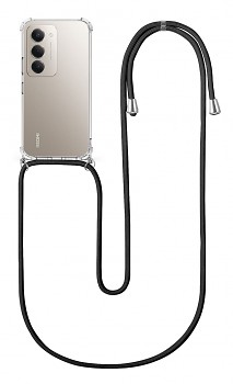 Zadní kryt na Xiaomi Redmi 15 s černou šňůrkou průhledný