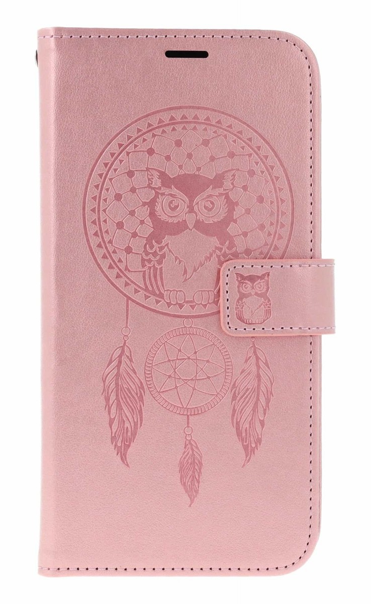 Knížkové pouzdro Mezzo na Samsung A56 Lapač se sovičkou světle růžové