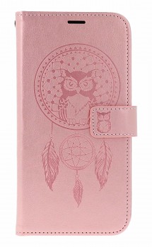 Knížkové pouzdro Mezzo na Samsung A56 Lapač se sovičkou světle růžové