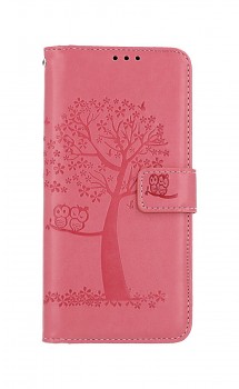 Knížkové pouzdro na Xiaomi Redmi Note 11 Růžový strom sovičky