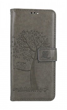 Knížkové pouzdro na Xiaomi Redmi 13C Šedý strom sovičky