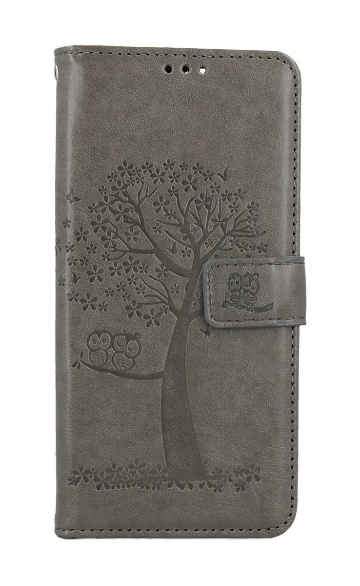 Levně Pouzdro TopQ Xiaomi Redmi Note 13 Pro knížkové Šedý strom sovičky 127735 (kryt neboli obal na mobil Xiaomi Redmi Note 13 Pro)