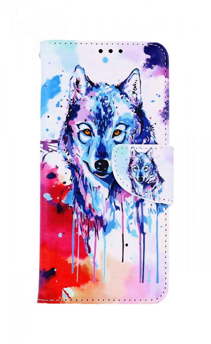 Levně Pouzdro TopQ Xiaomi Redmi Note 11 knížkové Kresba vlka 67777 (obal neboli kryt na mobil Xiaomi Redmi Note 11)