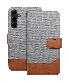 Knížkové pouzdro Jeans na Samsung A56 šedé