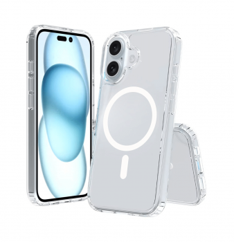 Zadní pevný kryt Clear Magnetic na iPhone 16 průhledný