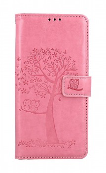 Knížkové pouzdro na Xiaomi Redmi 15C Růžový strom sovičky