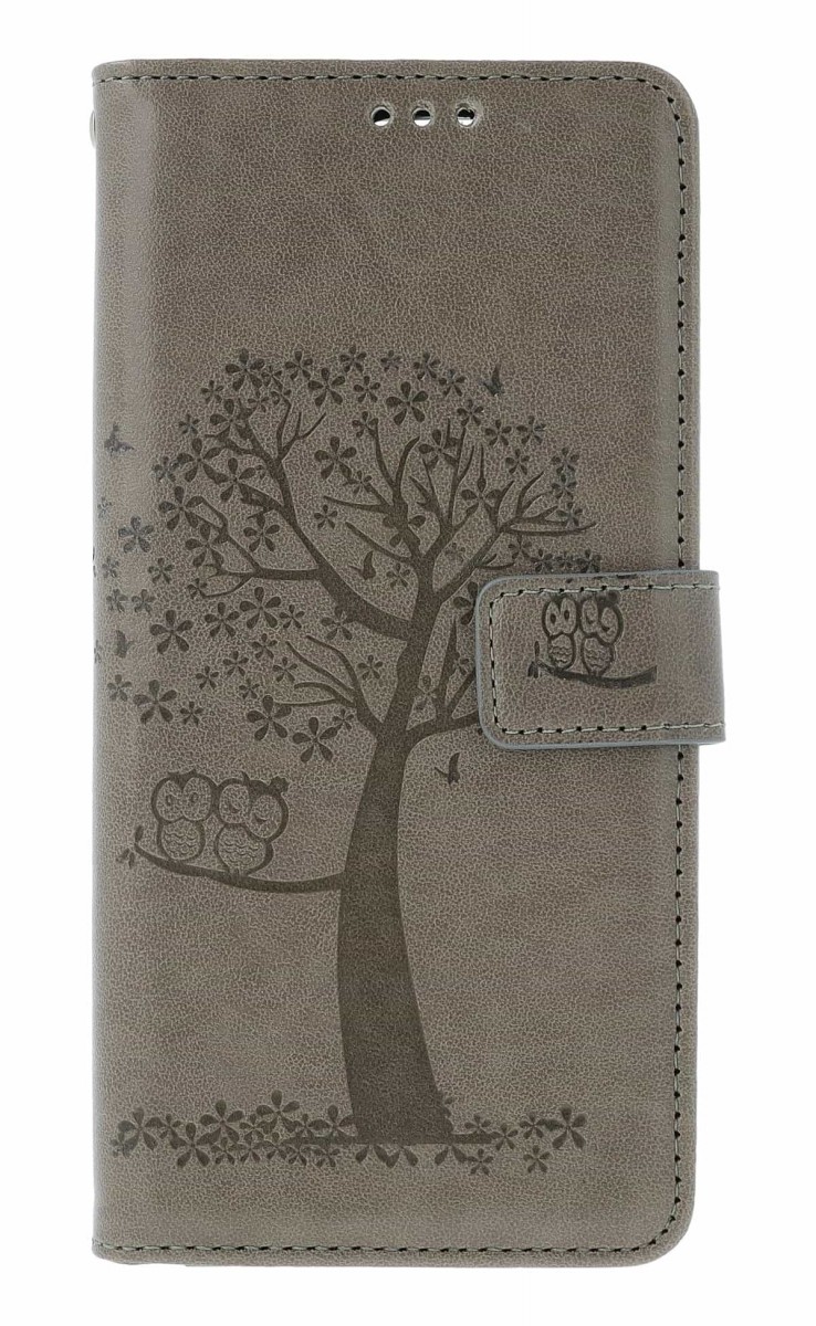 Knížkové pouzdro na Xiaomi Redmi 15 Šedý strom sovičky