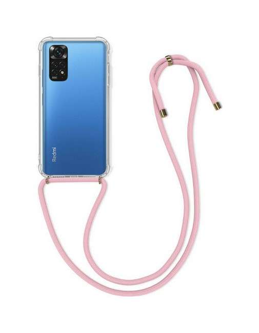Zadní kryt na Xiaomi Redmi Note 11S s růžovou šňůrkou průhledný