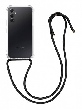 Zadní kryt na Samsung A25 5G s černou šňůrkou průhledný 