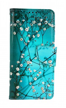 Knížkové pouzdro na Samsung A23 5G Modré s květy
