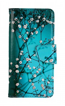 Knížkové pouzdro na Xiaomi Redmi Note 10 Modré s květy