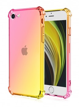 Zadní kryt na iPhone 16e Shock duhový růžovo-žlutý