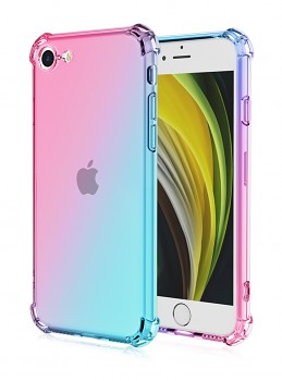 Zadní kryt na iPhone 16e Shock duhový mentolovo-růžový