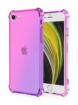 Zadní kryt na iPhone 16e Shock duhový růžovo-fialový