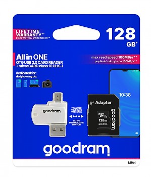 Paměťová karta GOODRAM 128GB Class 10 + čtečka micro USB