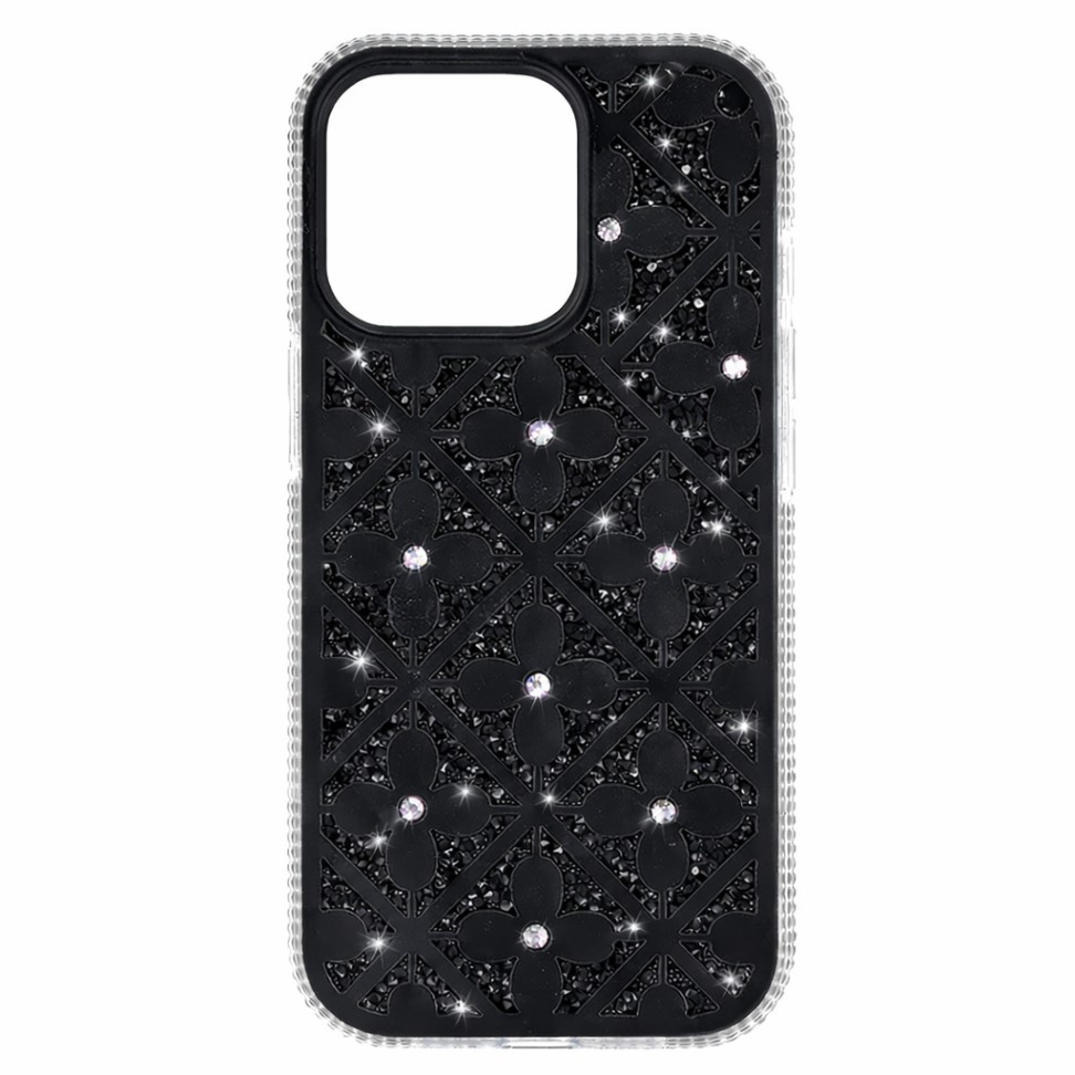 Zadní kryt Flower pro iPhone 16 Pro černý