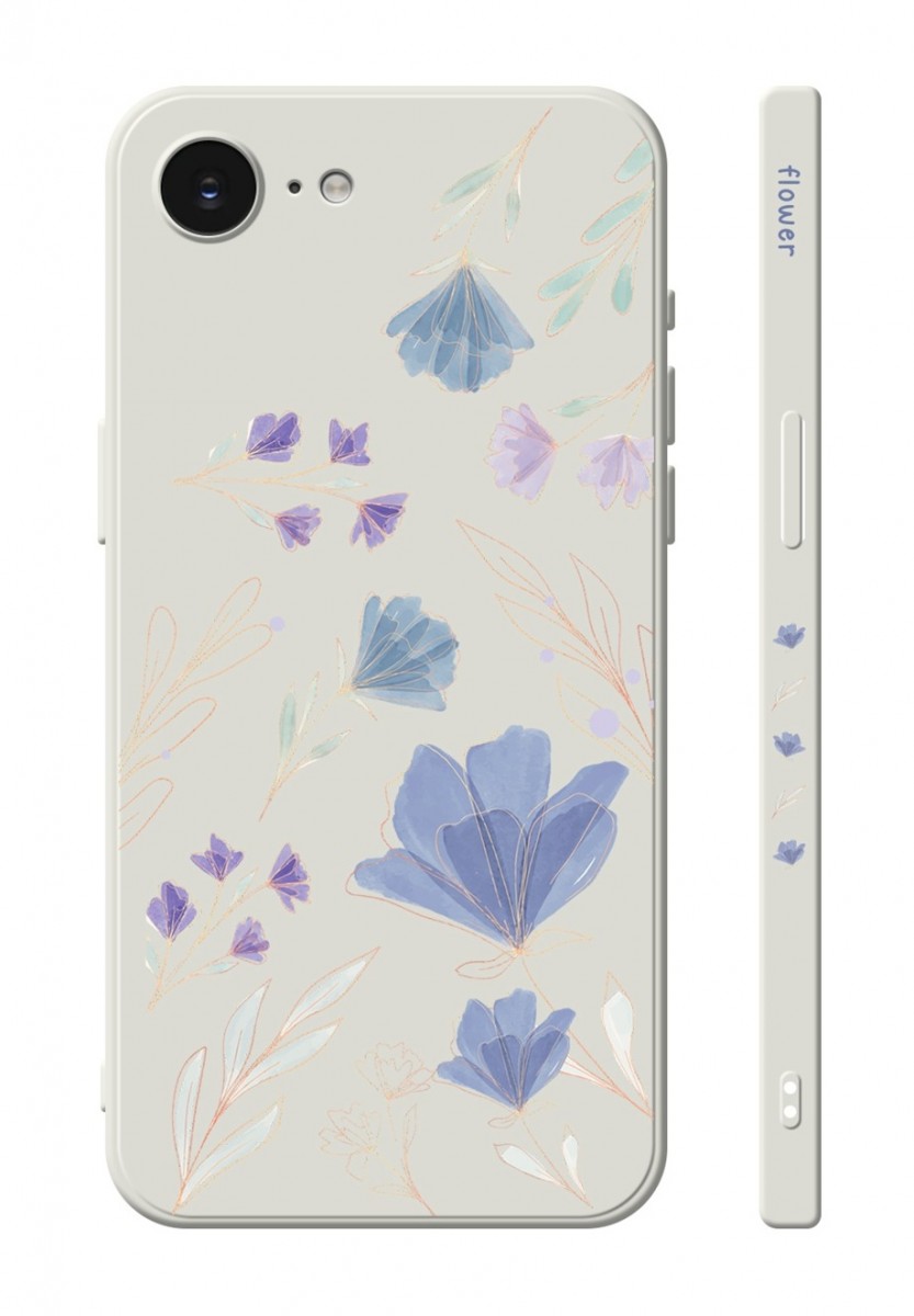 Zadní kryt Design na iPhone 16e Modré kvítky