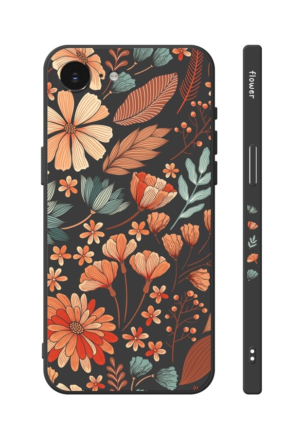 Zadní kryt Design na iPhone 16e Luční kvítí černý