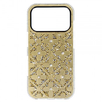 Zadní kryt Flower pro iPhone 17 Pro zlatý