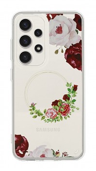 Zadní kryt Flower na Samsung A13 s červenými květy