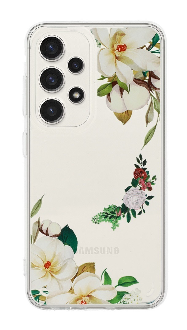 Zadní kryt Flower na Samsung A13 s bílými květy