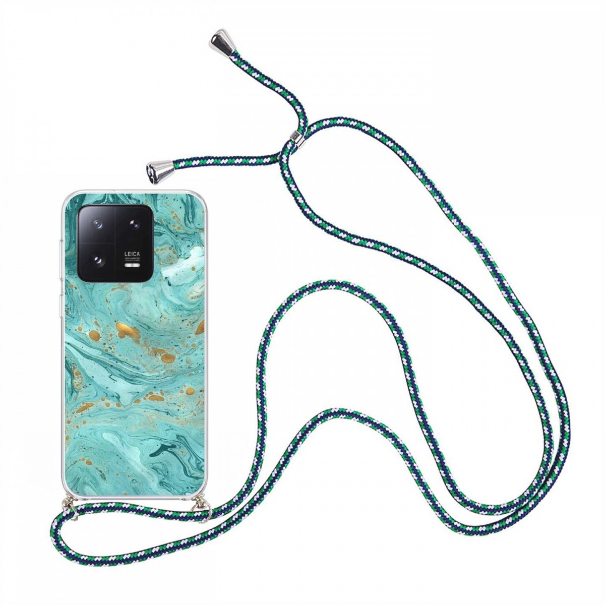 Zadní kryt Marble na Xiaomi 13 zelený se šňůrkou