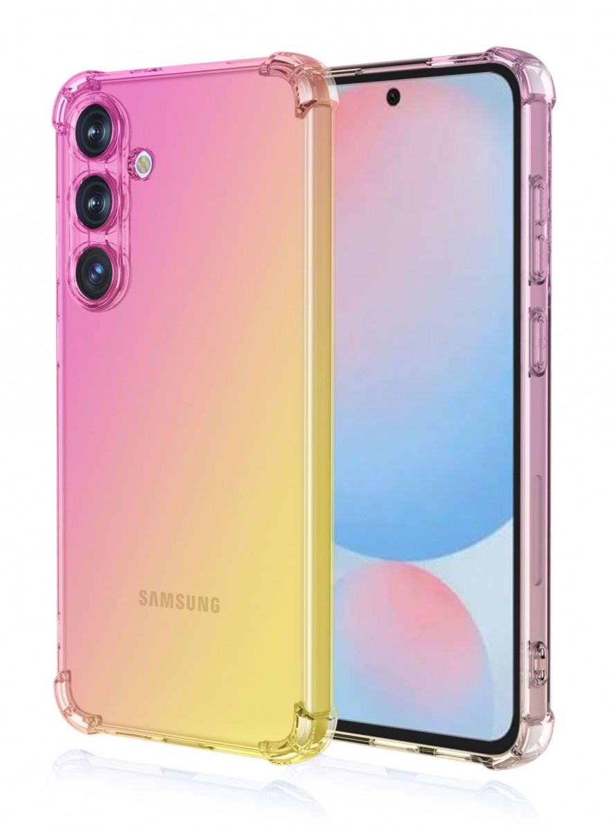 Kryt TopQ Samsung A56 Shock duhový růžovo-žlutý 138542
