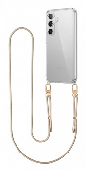 Zadní kryt Esthetique na Samsung S26 s béžovou šňůrkou průhledný