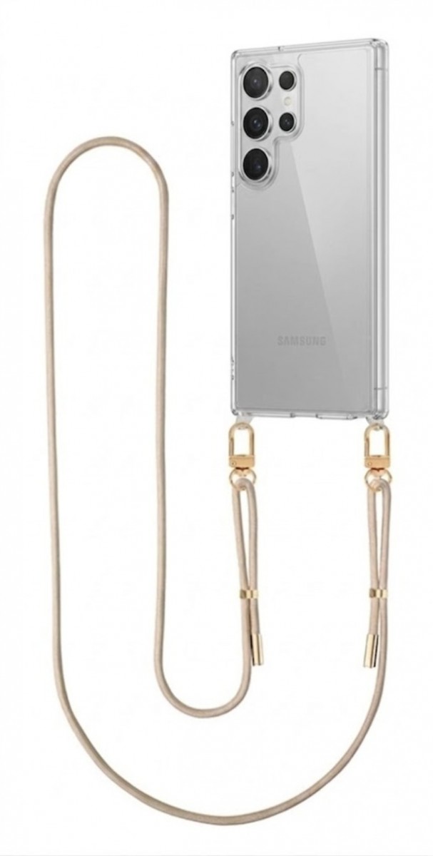 Zadní kryt Esthetique na Samsung S26 Ultra s béžovou šňůrkou průhledný